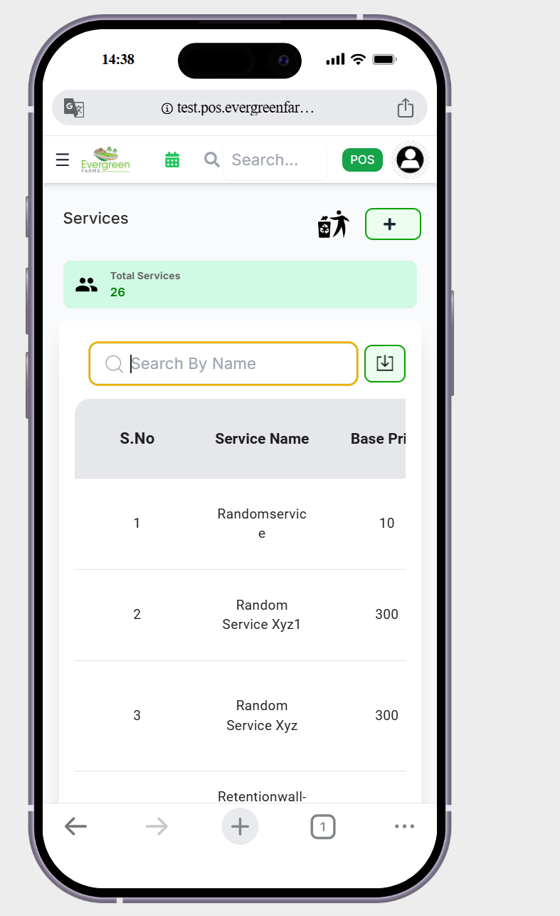 in services page the search bar show me the text filed in blue colour