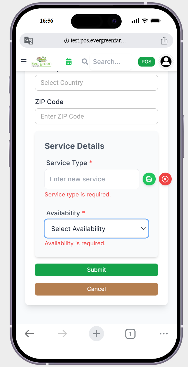 in vendor page ->create vendor page the service details ui is not good->the (x) mark is go to the out of the box