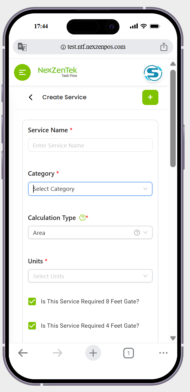 in create service page ->the text filed colour showing the the blue  ->but show me the green colour