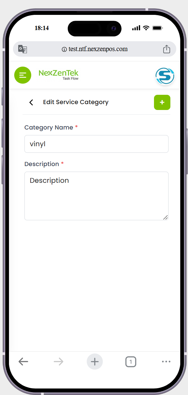in edit category page the it showing the (+) button ->bit show me the(update) button
