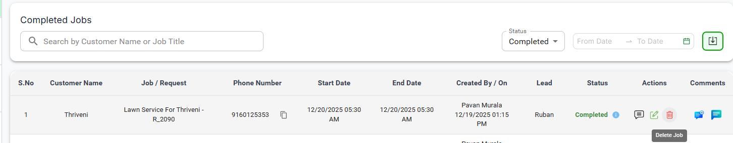 delete option visible and it can be delted also